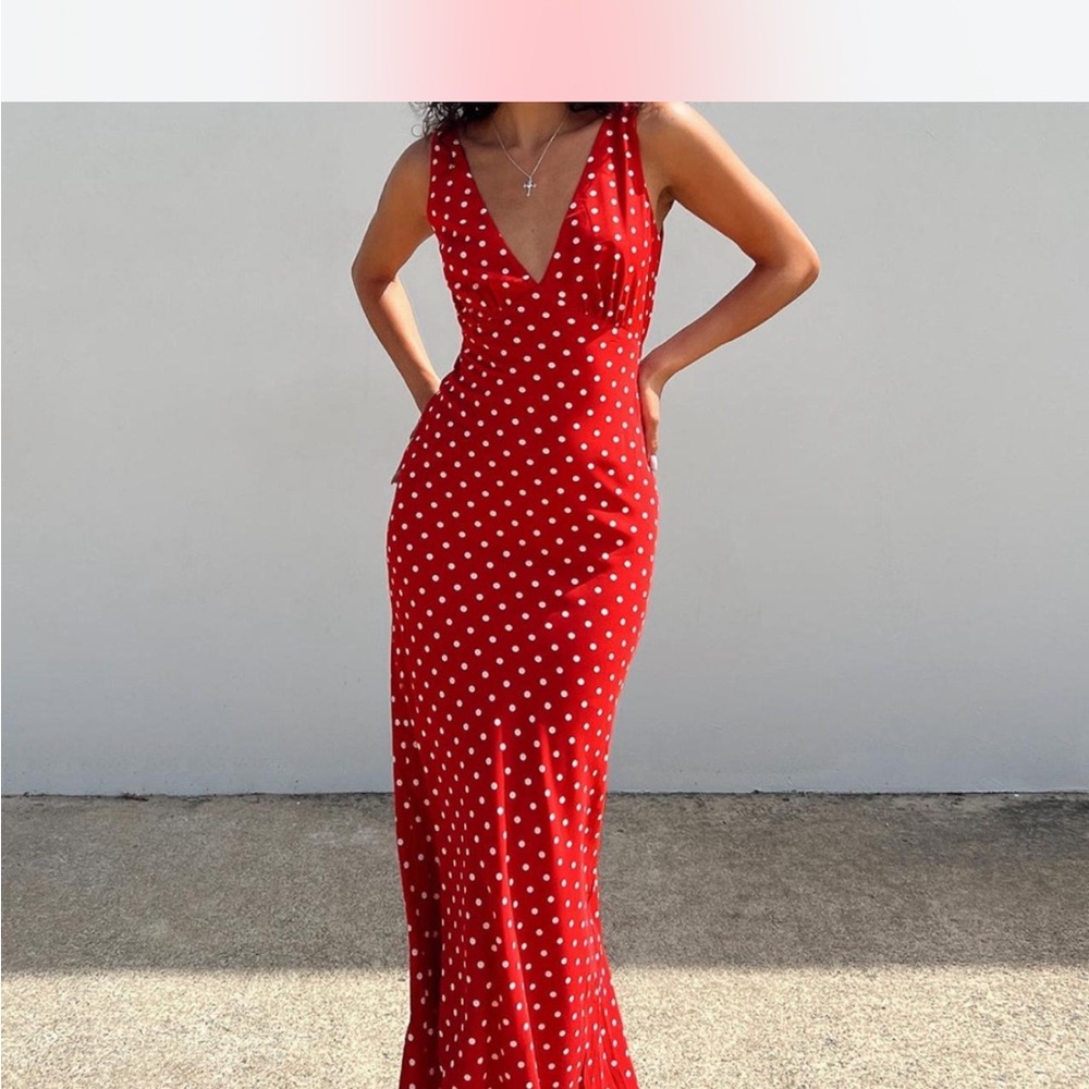 Princess Polly Nellie Maxi Dress Red Polka Dot